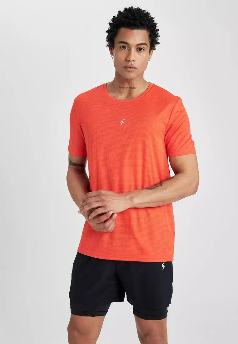 Slim Fit Printed Sports T-Shirt