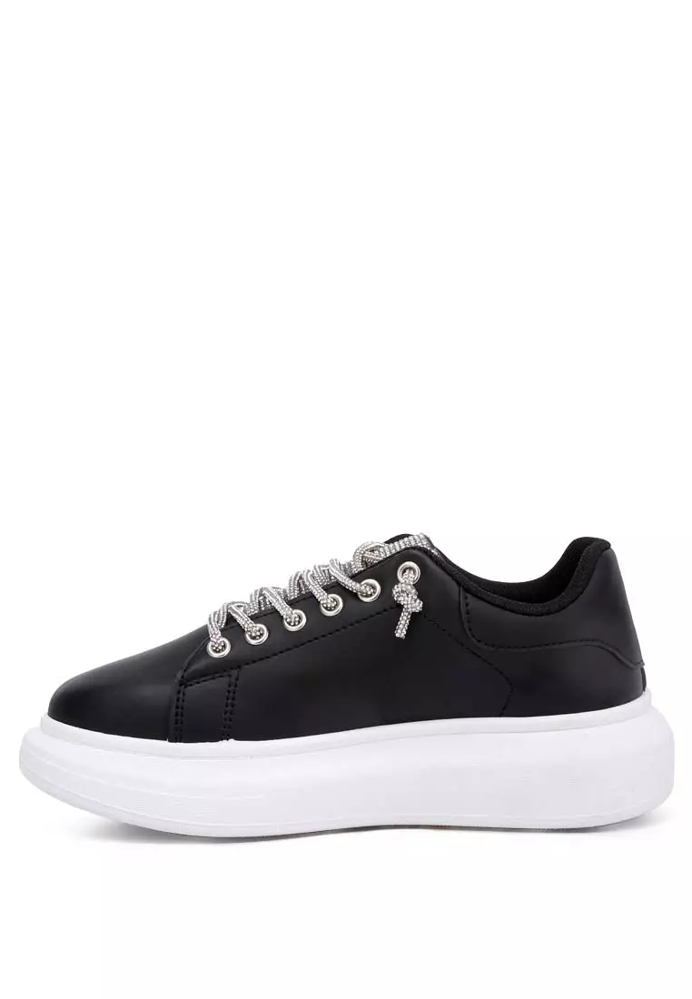 Buy London Rag Black Rhinestone Laced Sneakers 2026 Online | ZALORA
