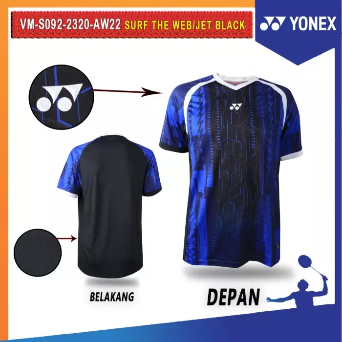 YONEX JERSEY/KAOS YONEX BADMINTON FOR PLAYER VM 2320 AW22-S ORIGINAL-SURF THE WEB (BLUE WHITE)