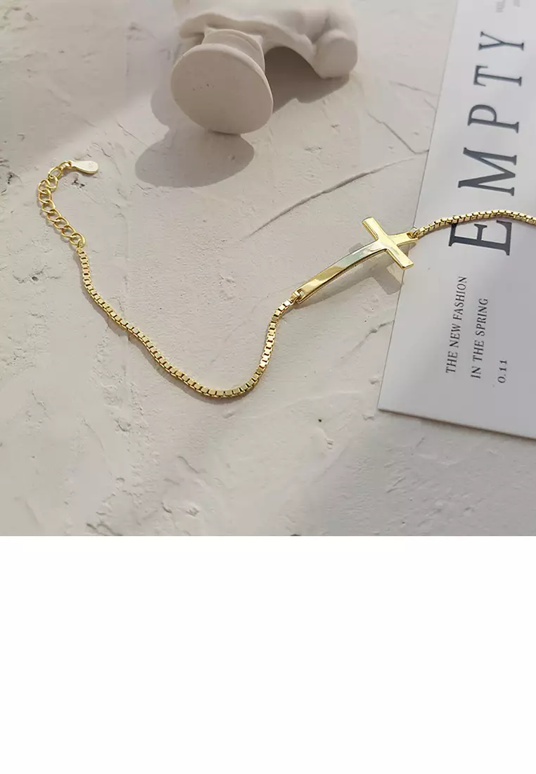 Buy Mooclife 925 Sterling Silver Plated Gold Simple Fashion Cross