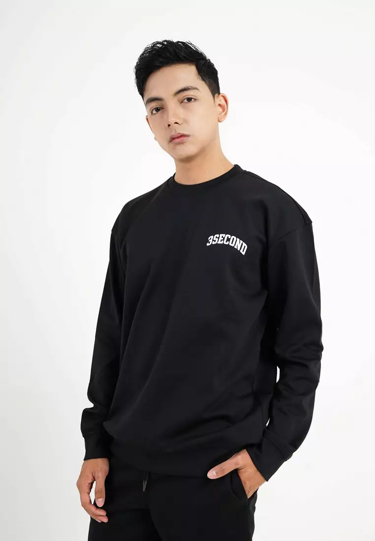 3Second Men's Jacket Sweater Crewneck Oversized Fit Sweety OL-C060924