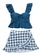 Halo blue (2pcs)  Ruffle Checked Bikini Swimsuit 825EDUS37AEFEAGS_2