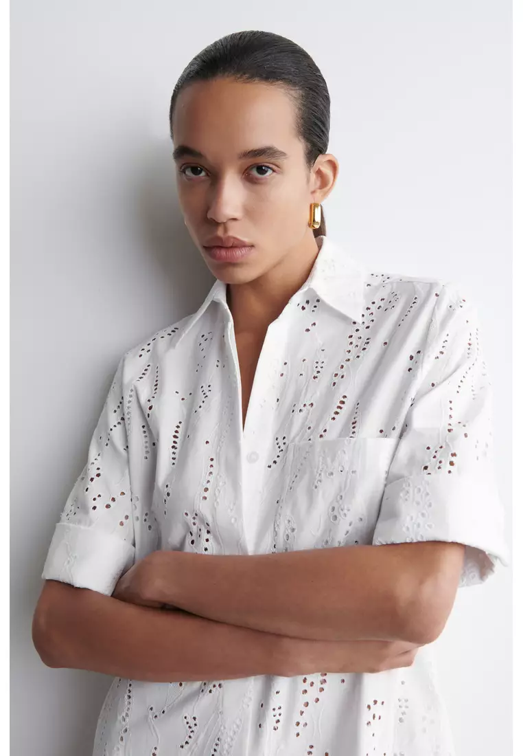 BRODERIE ANGLAISE SHIRT DRESS
