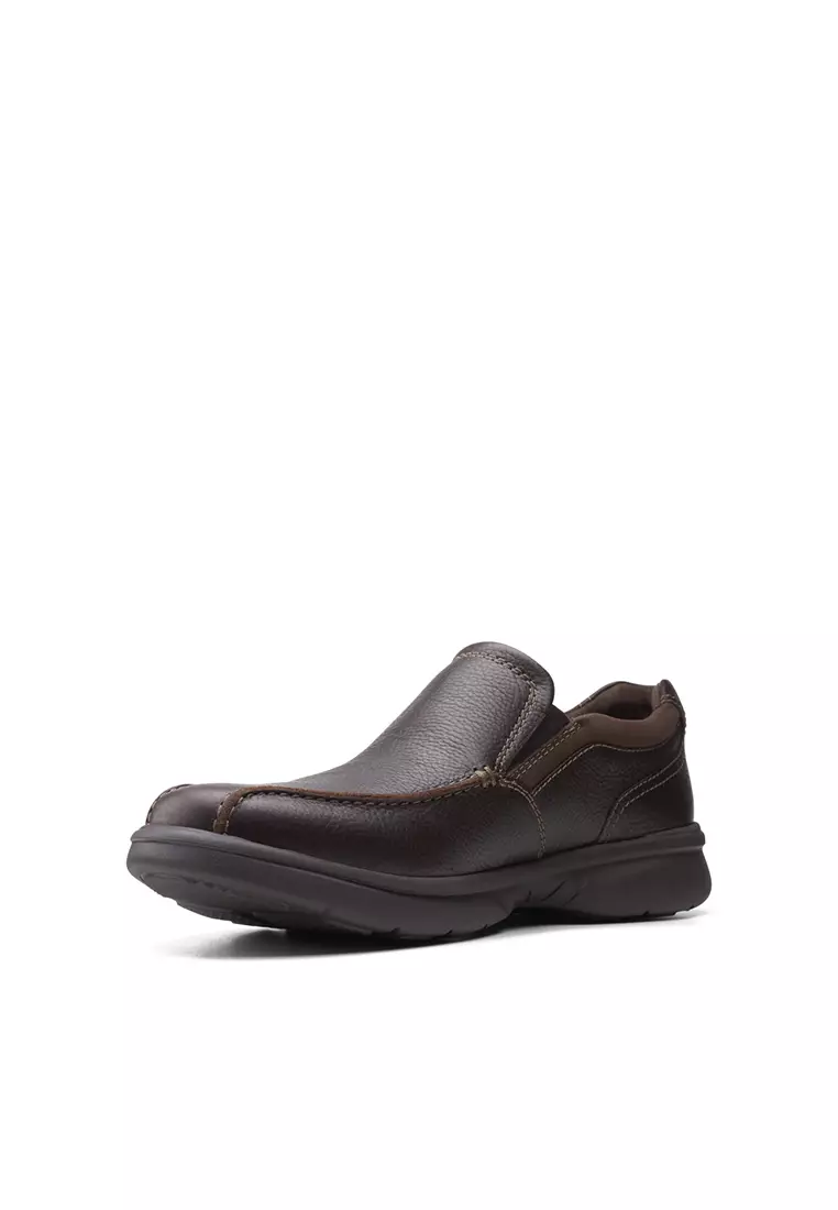 Mens Bradley Step Slip On shoes - Brown Tumbled Leather