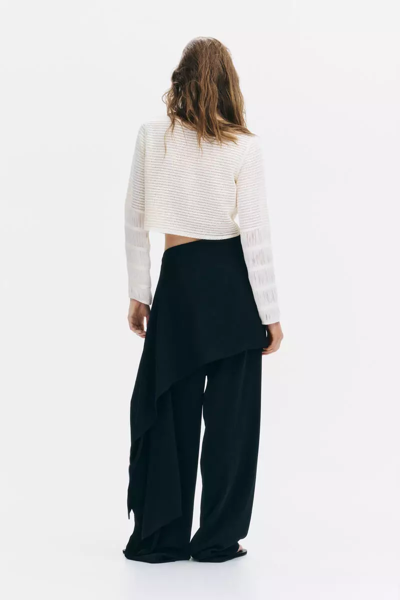 Tailored skirt-layered trousers