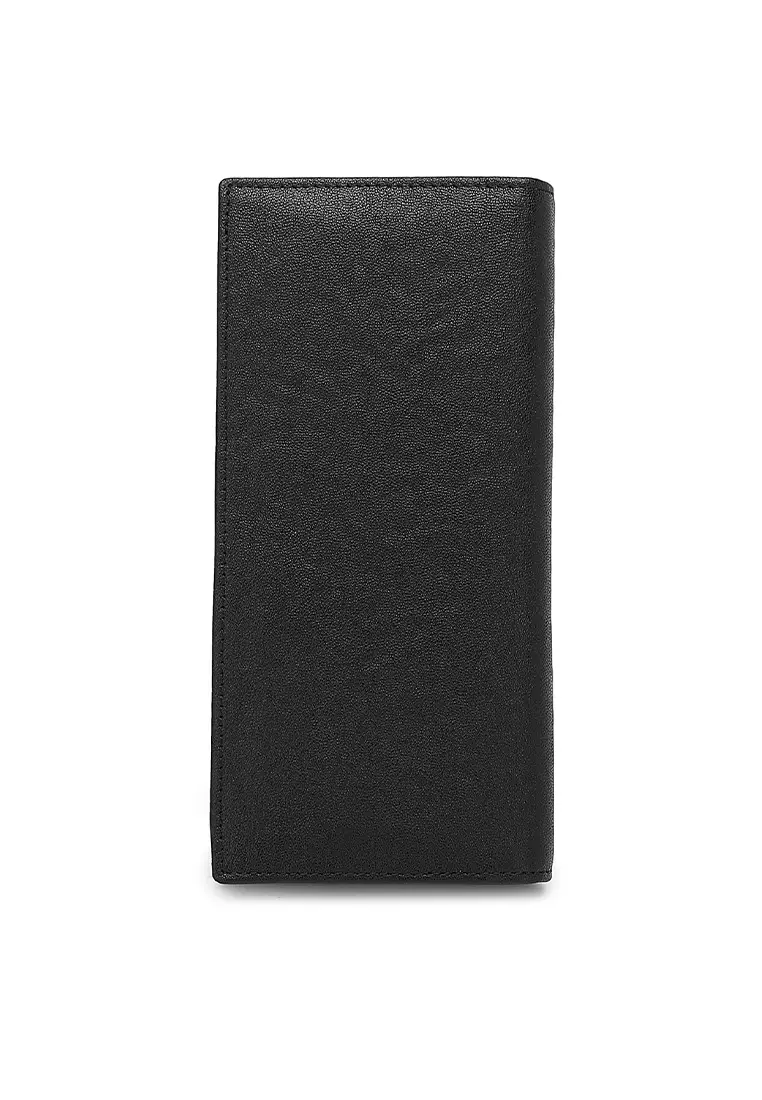 Men's Genuine Leather RFID Blocking Fortune Long Wallet - Black