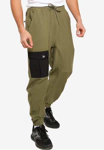 ADIDAS green sportswear cargo twill pants 923F5AAD45FB63GS_1