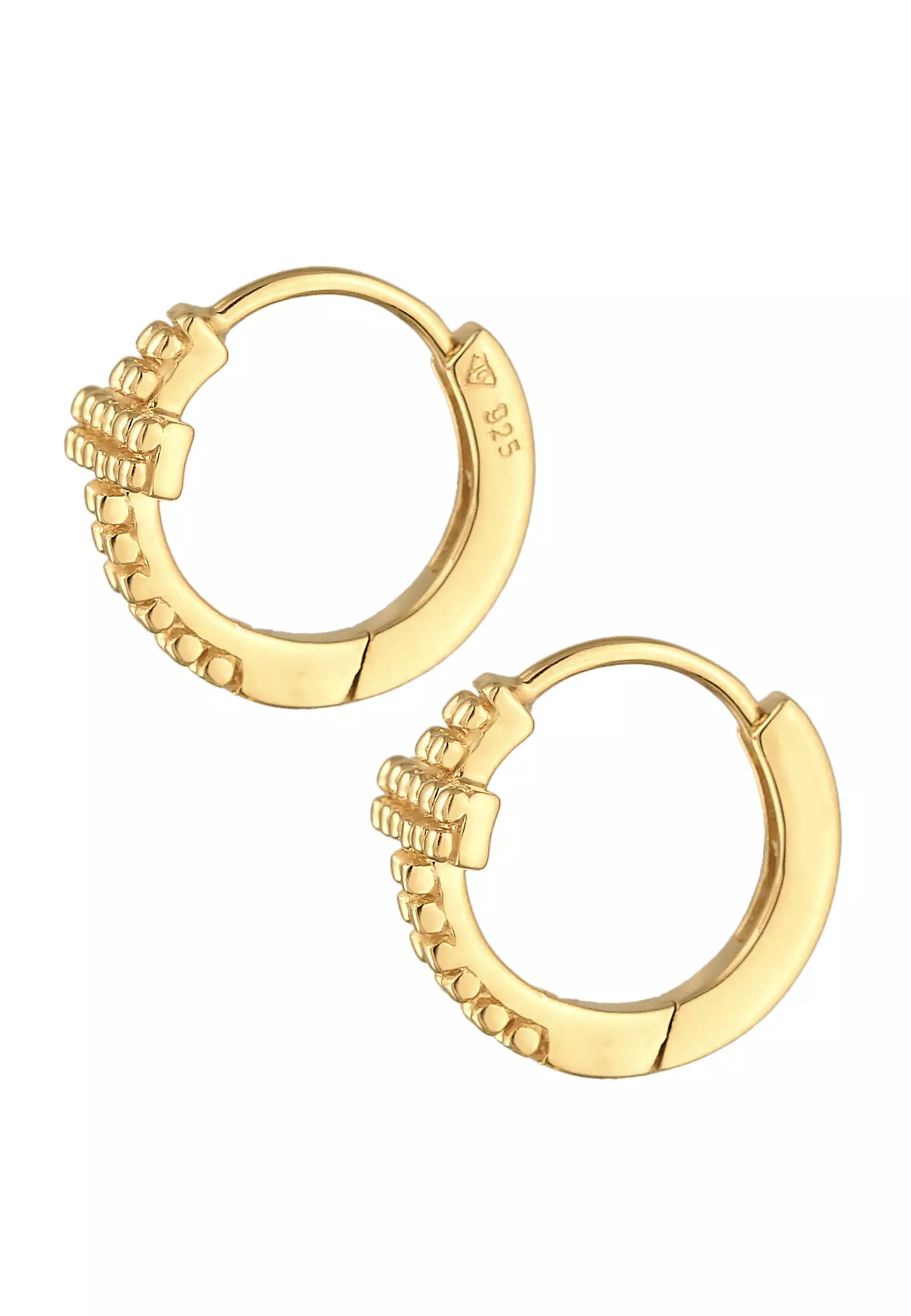 Earrings Creoles Cross Faith Religion Trend Gold Plated