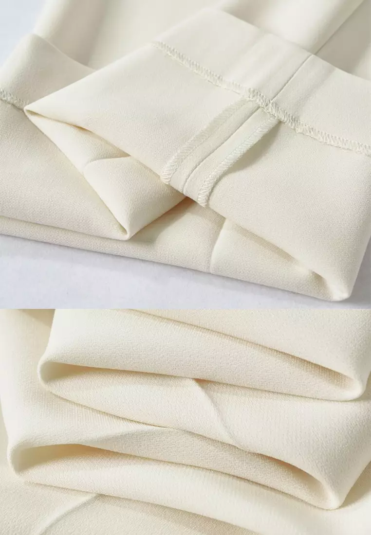 Solid color mesh free ironing commuter short-sleeved suit CA25061713W