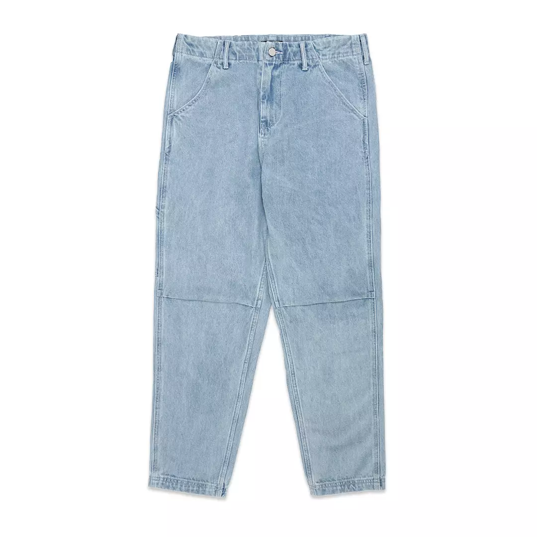 Washed Carpenter Denim Jeans Light Blue