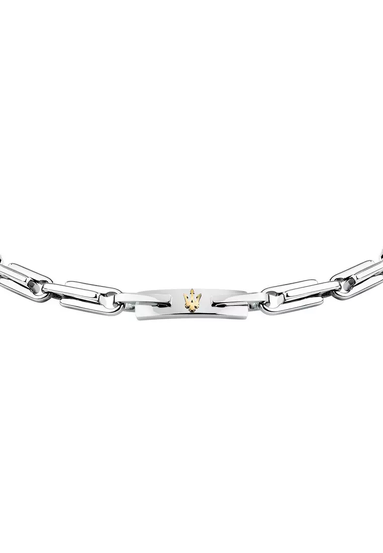 Maserati Iconic Men's Bracelet, 19+3.5cm, Stainless Steel jewelry, Silver Logo, JM425AVD108