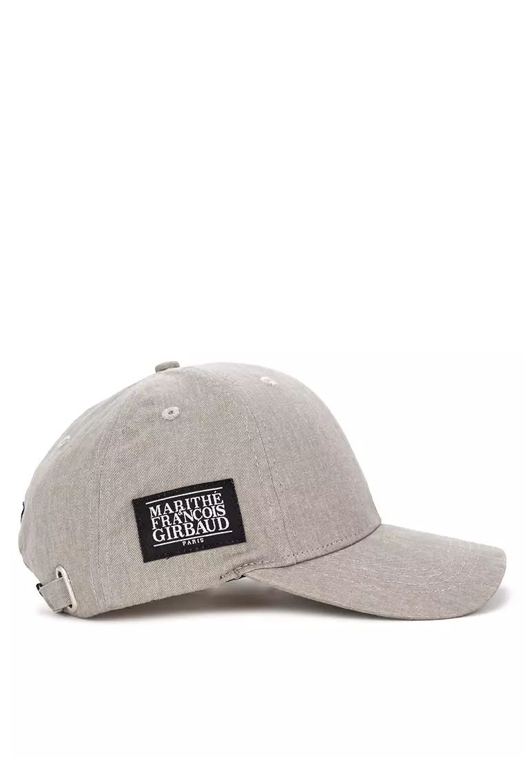 Men's Woven Label Logo Baseball Cap Top Dye Grey