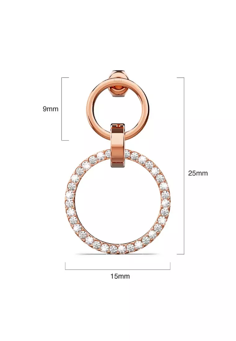 Orbit of Elegance Earrings Embellished with SWAROVSKI®Crystal in Rose Gold