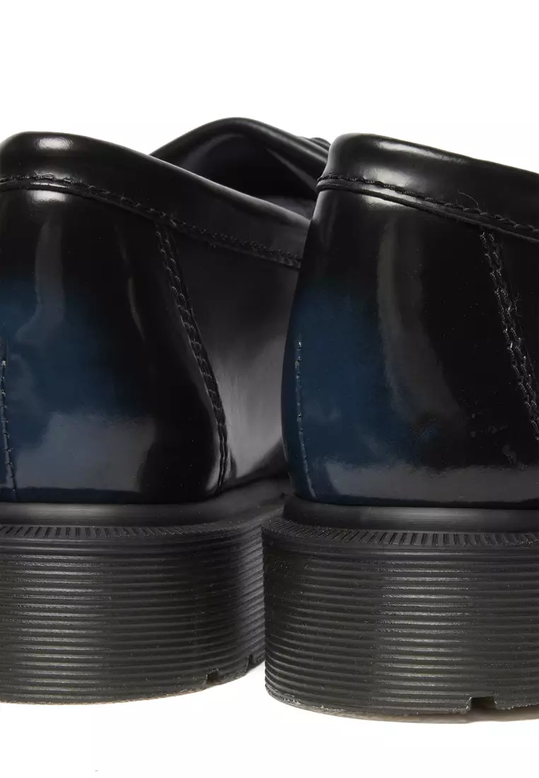 Adrian Tassel Arcadia Rub Off Leather Black Navy Loafers - Women