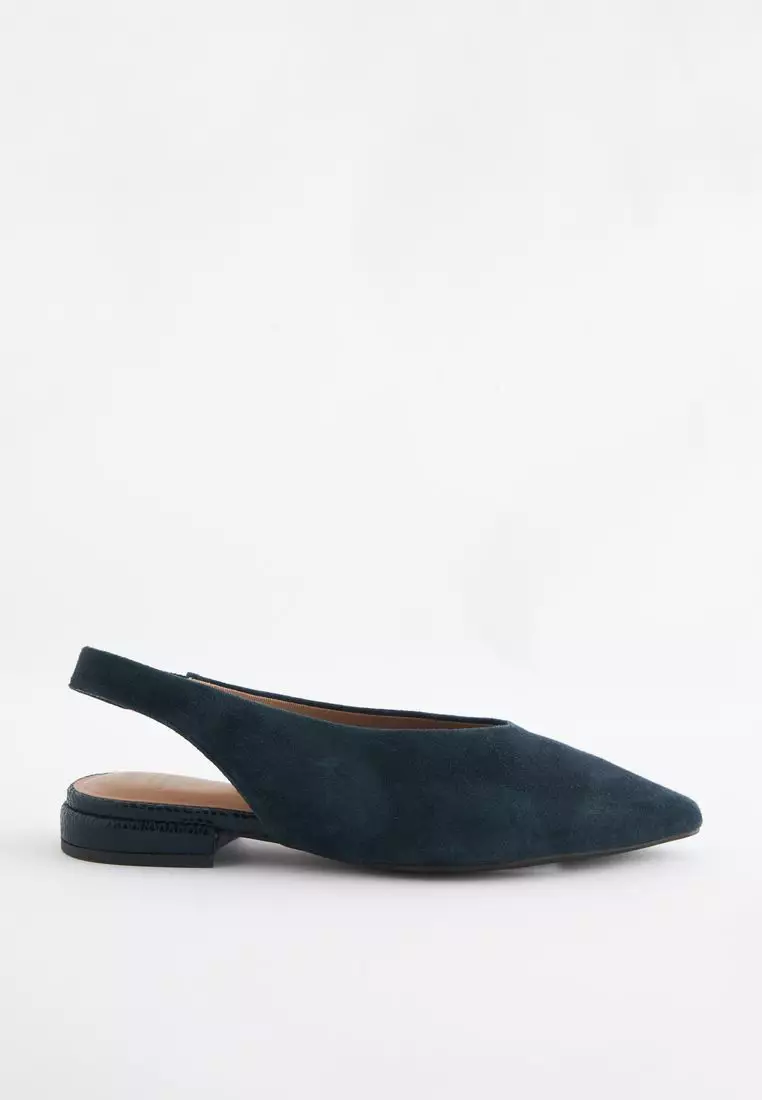 Forever Comfort Leather Flat Slingbacks