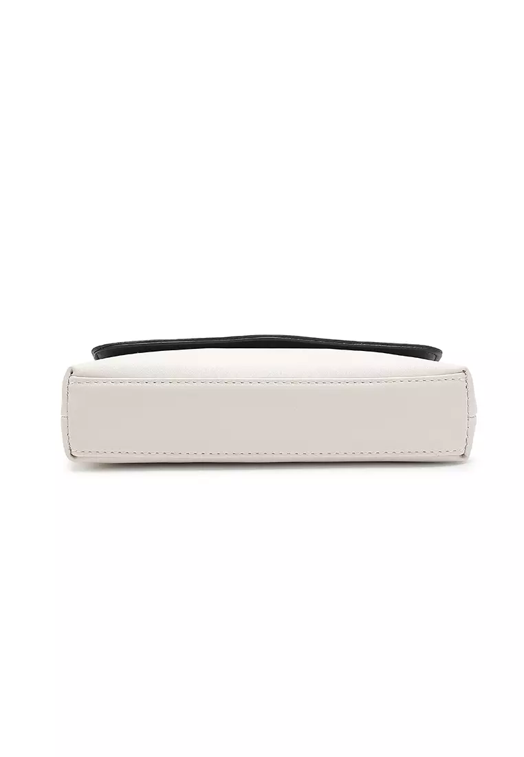 Faux Leather Sling Bag / Crossbody Bag - Beige