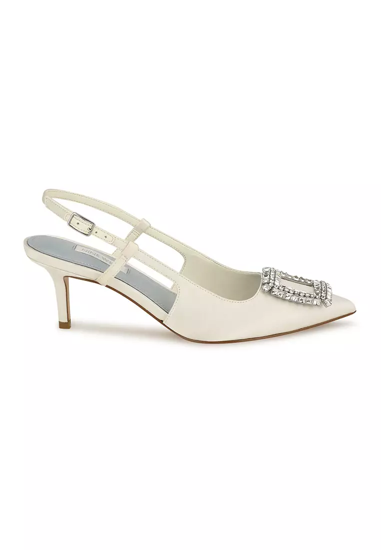 Discount on Nine West  shoes - SKU: Aimey7 Pointy Toe Slingbacks Ivory