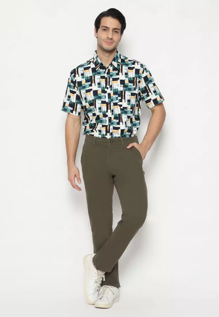 POLICE Celana Chino Panjang Cotton Premium Regular Fit Pria