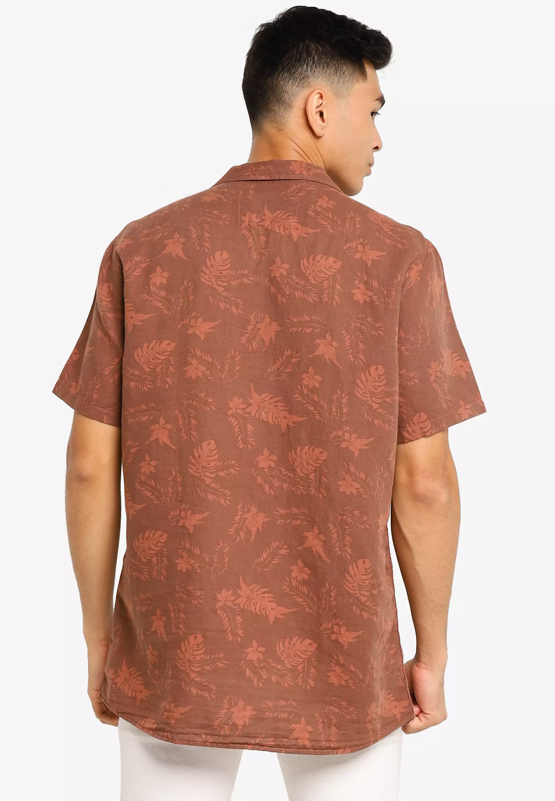 Maroon short sleeve button up online