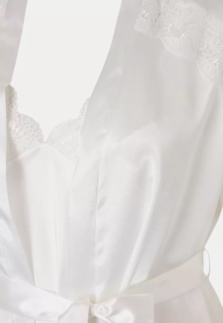 White Satin Woven Dowry Set Large Size Nightgown Tbbss26Ch00003