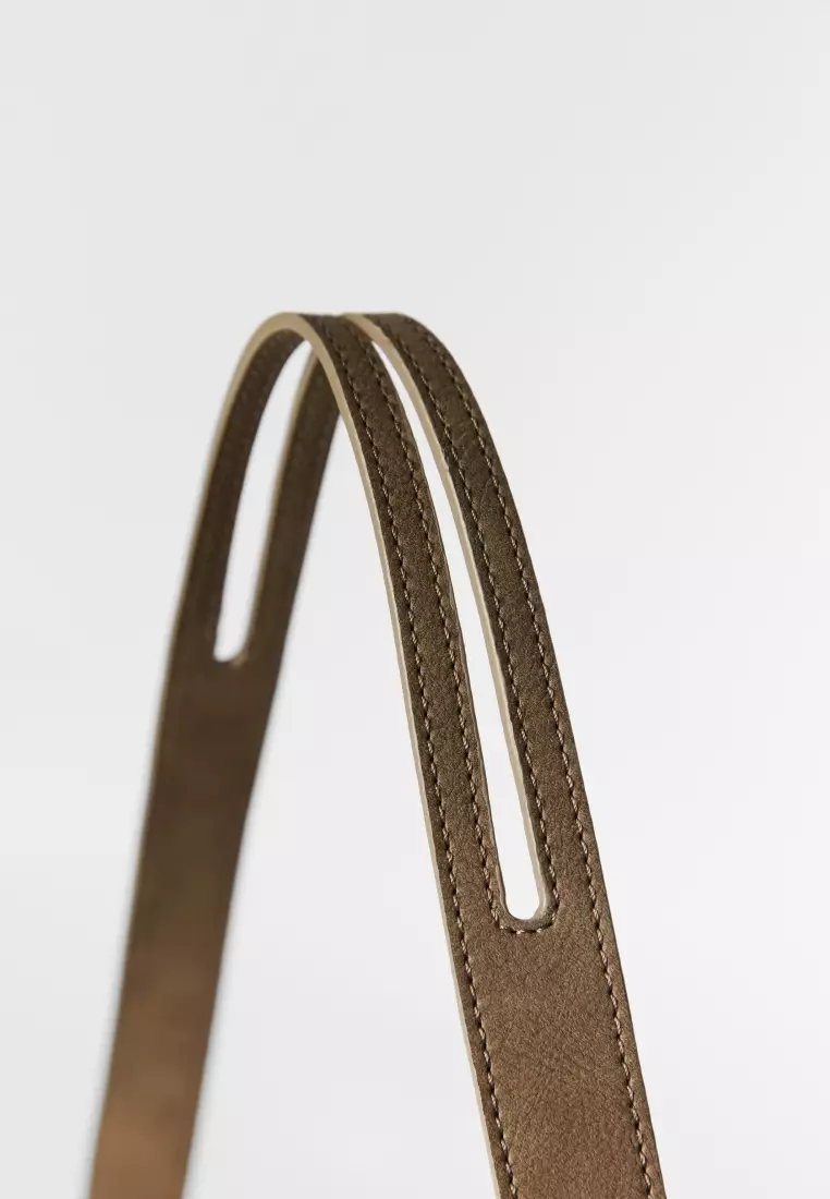 ROUEN Vegan Leather Crossbody Bag Khaki