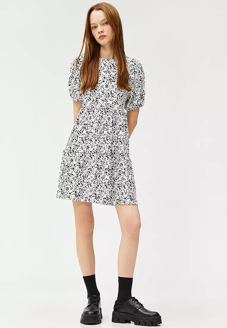 Puff Sleeves Mini Dress