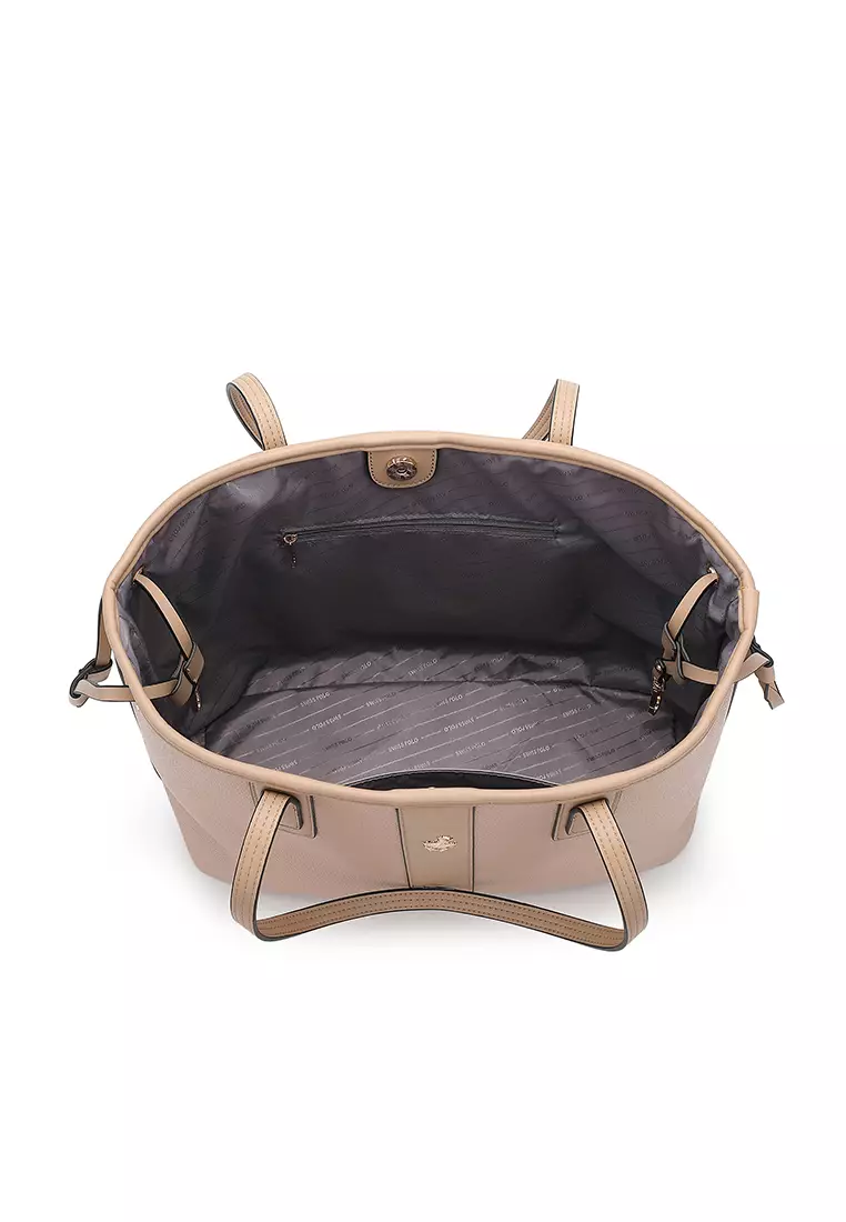 2-in-1 Tote Bag & Top Handle Bag (2-in-1 - Tas Jinjing Wanita & Tas Tangan Wanita) - Krem