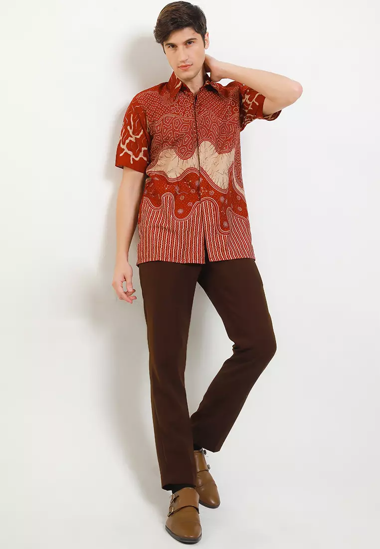 Achilles Kemeja Batik Premium Pria Casual Modern Lengan Pendek