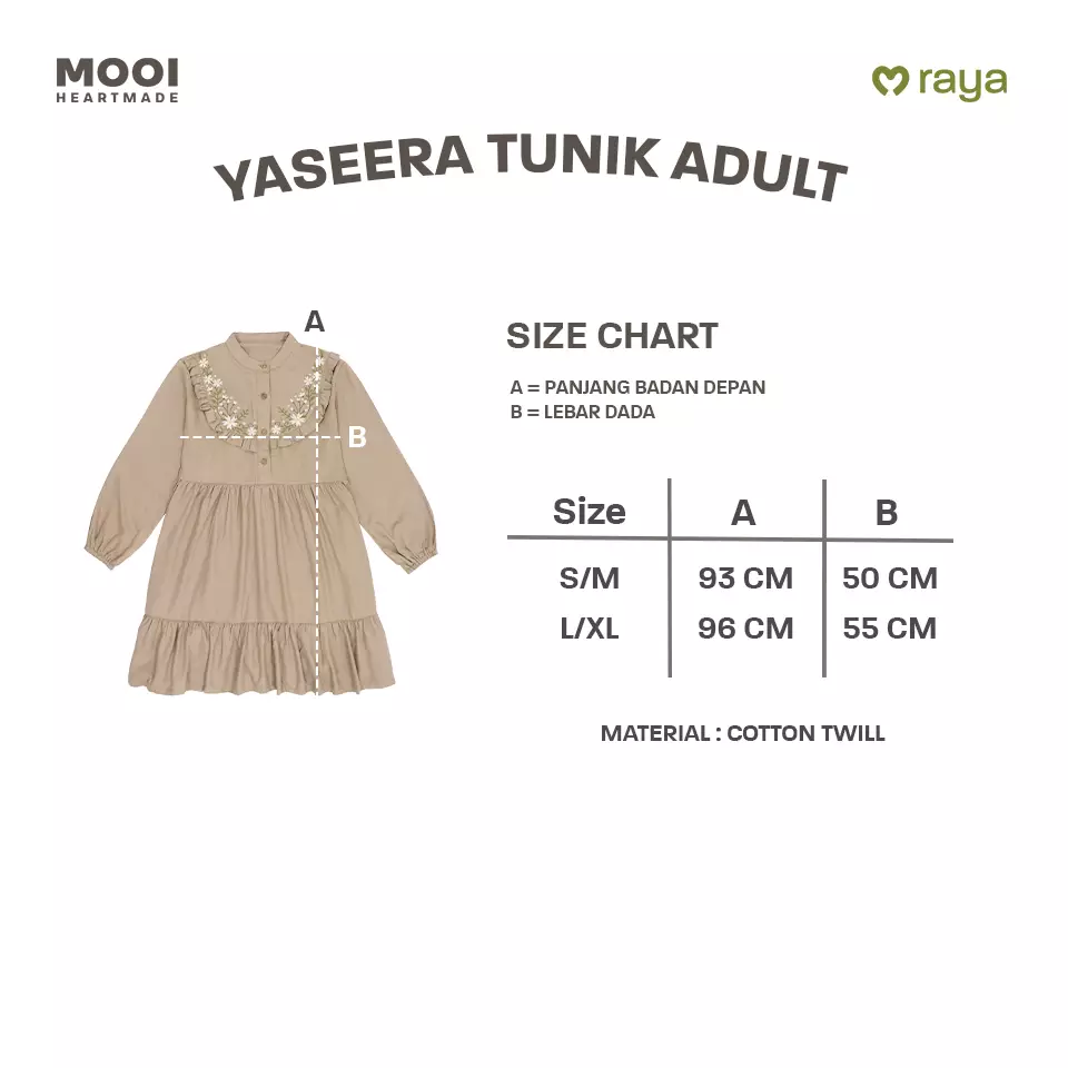 Mooi Tunik Wanita Atasan Wanita Raya Collection Yaseera Tunic - Camel Brown