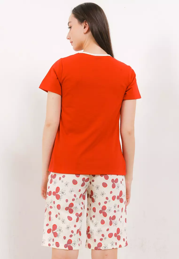 Pyjama Baju Tidur  Short Sleeve Short Pants Sleepwear