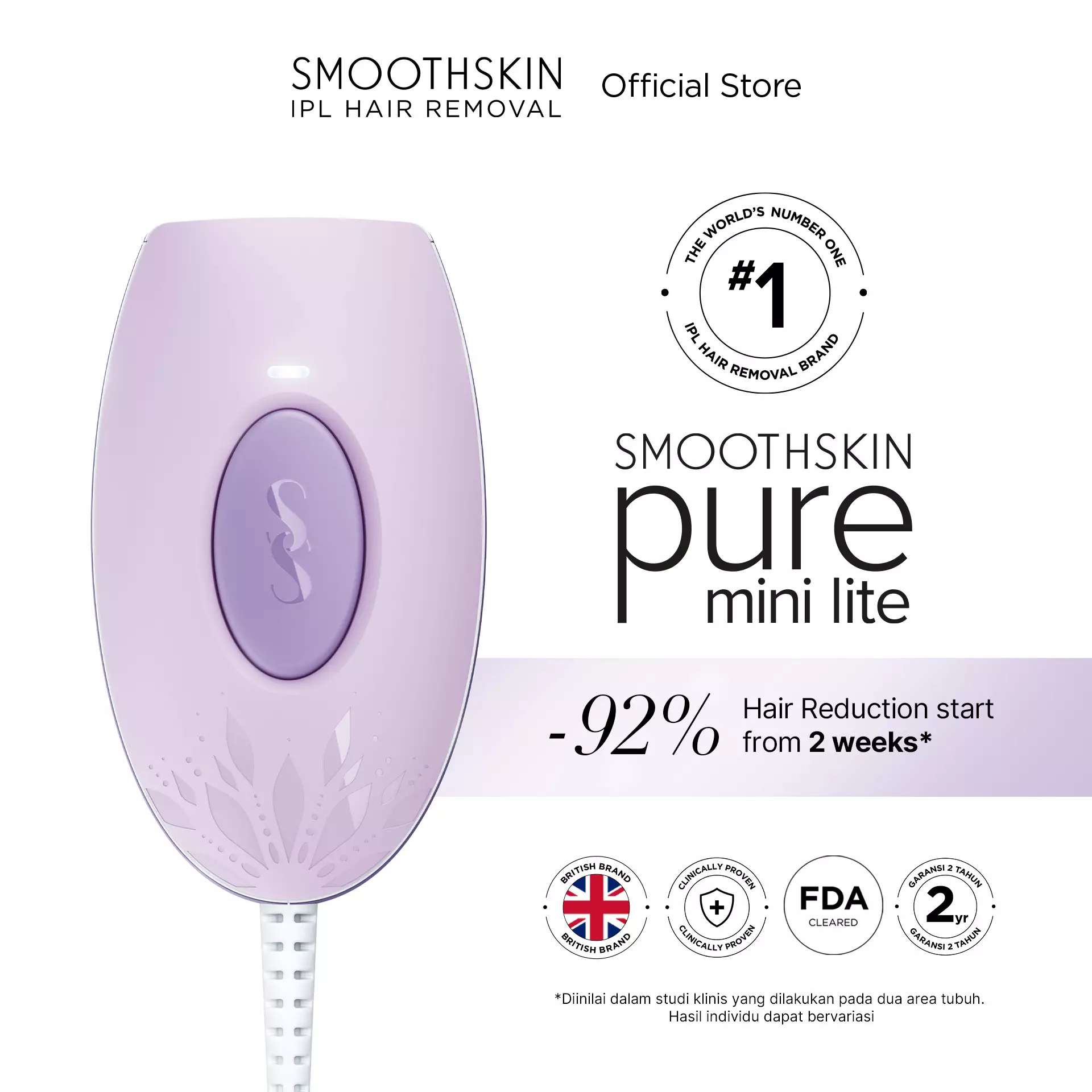Smoothskin IPL Hair Removal Pure Mini Lite / Alat Penghilang Bulu