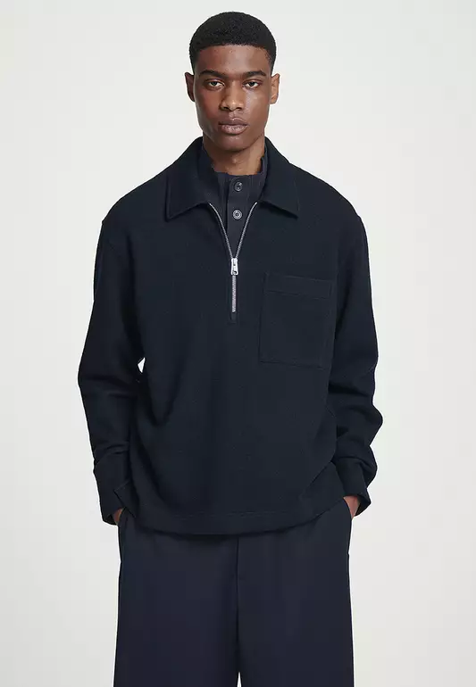 Half-Zip Wool-Blend Jumper