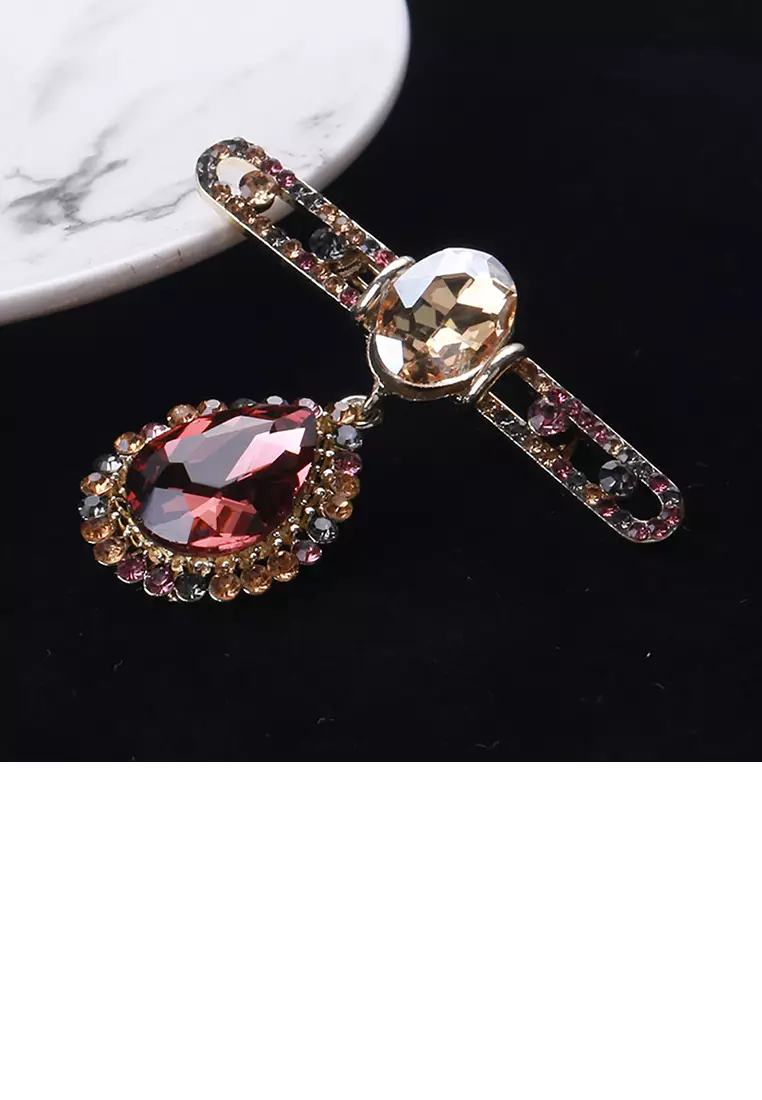 Buy Mooclife Fashion Personality Plated Gold Water Drop-shaped Brooch ...