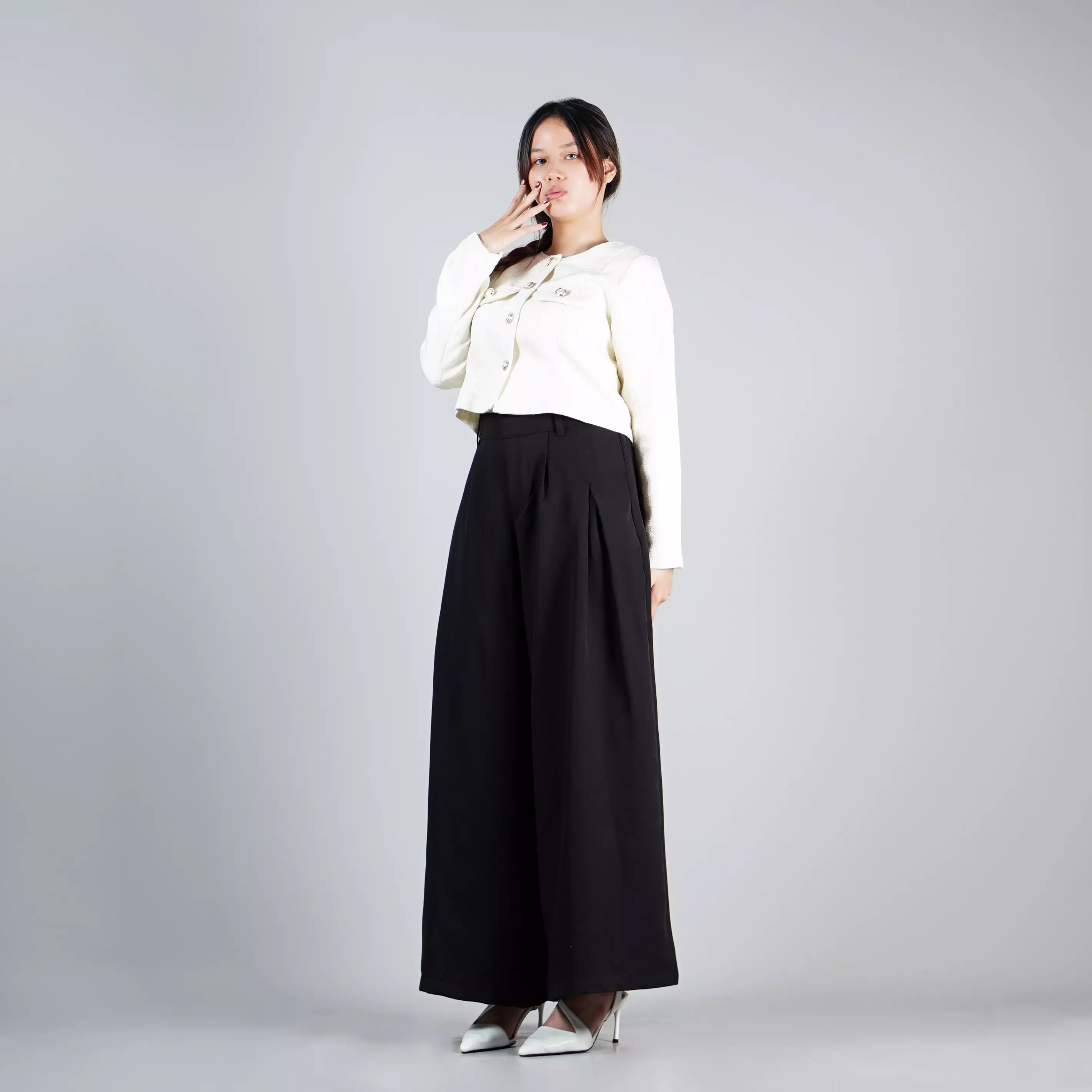 LENA PANTS Celana Hitam Wanita Celana Kulot Hitam Celana Panjang Hitam Wanita - HITAM