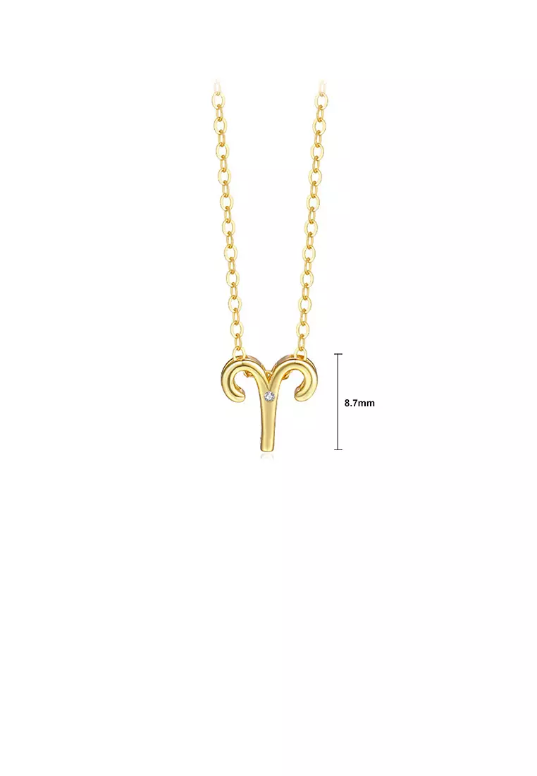 ZITIQUE 925 Sterling Silver Plated Gold Simple Twelve