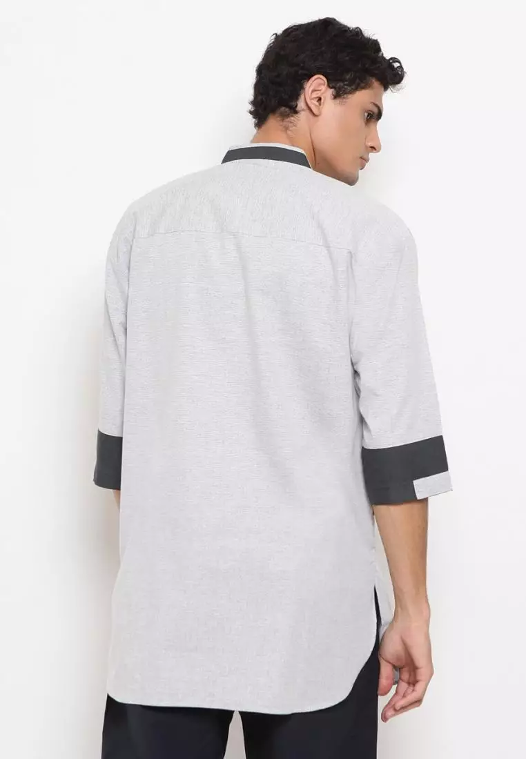 Zayidan Baju Koko Gamis Muslim Pria Nazran - Silver