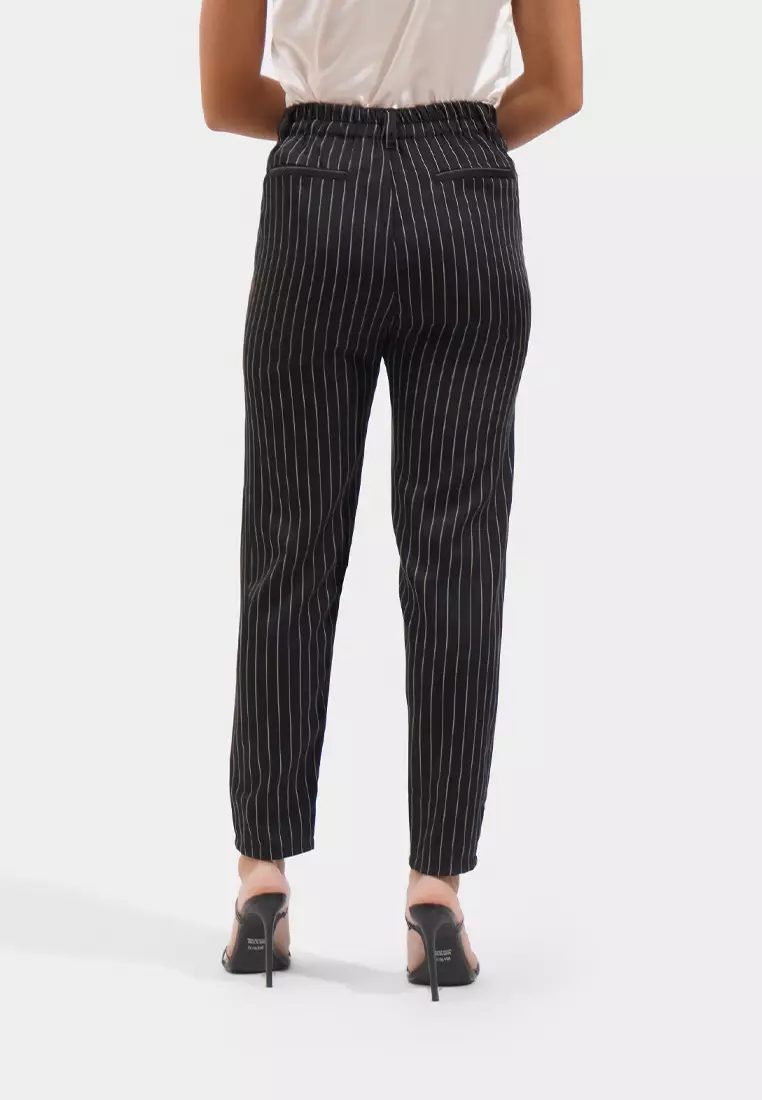 Striped slim fit trousers top