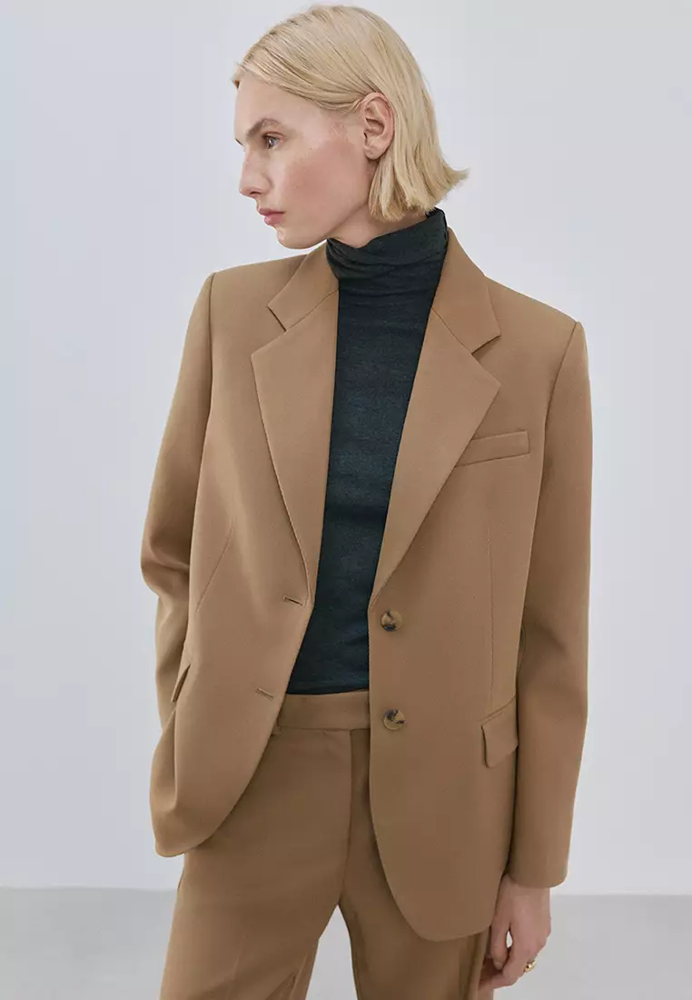 Straight Low-Rise Suit Trousers