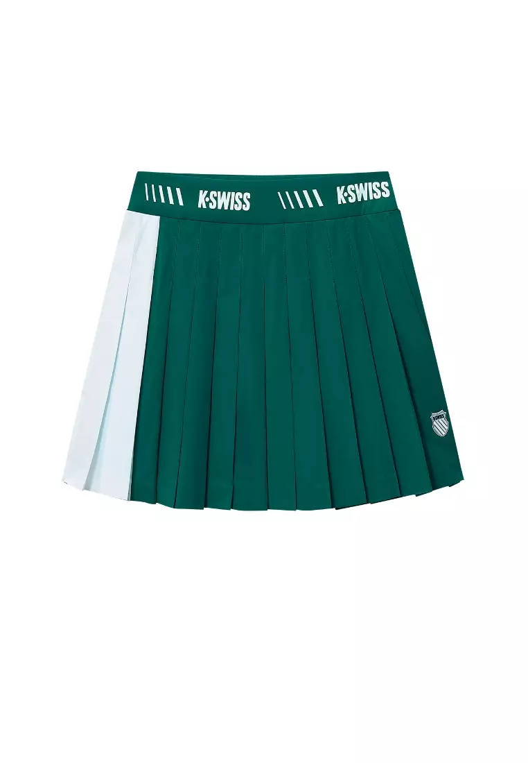 女裝 K-SWISS LOGO 拼色百褶網球短裙