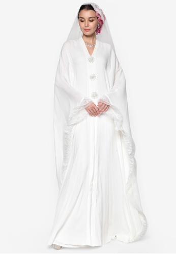 Buy Rizalman Bridalwear for ZALORA Sweetpea Lace Jubah Online ...
