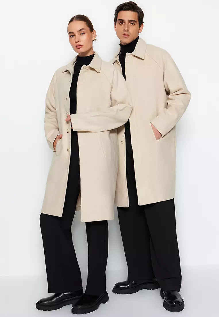 Unisex Wool Blend Winter Coat