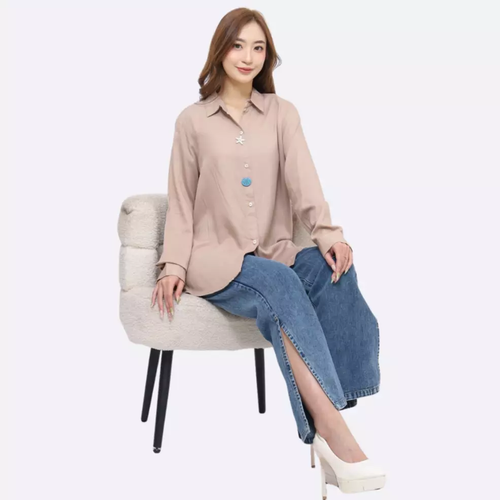 Noa Serenity Charm Shirt in Brown