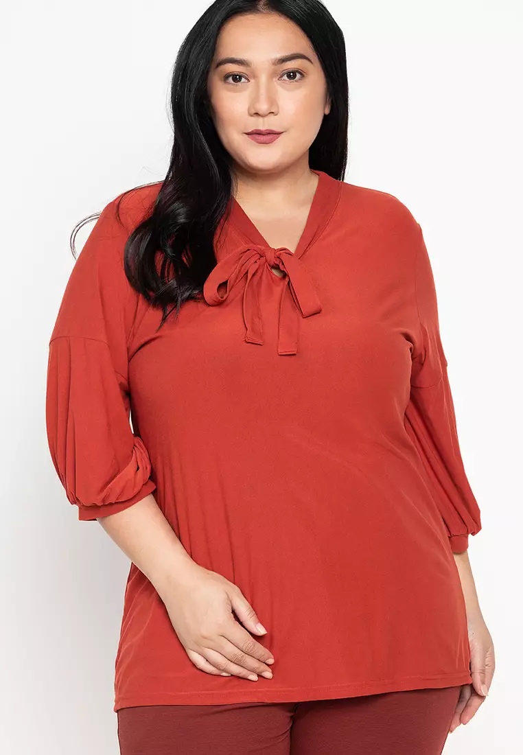 Buy Maxine Plus Size Bow Tie Blouse 2024 Online ZALORA Philippines