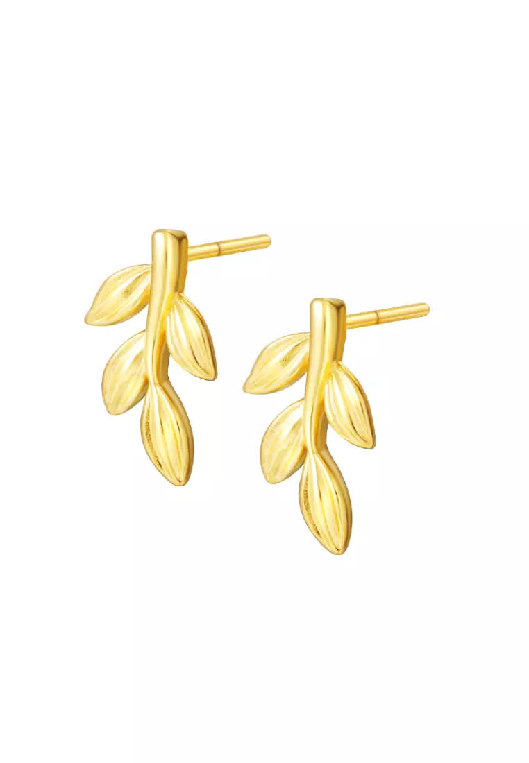 TOMEI Symphony Of Leaves Earrings, Yellow Gold 916
