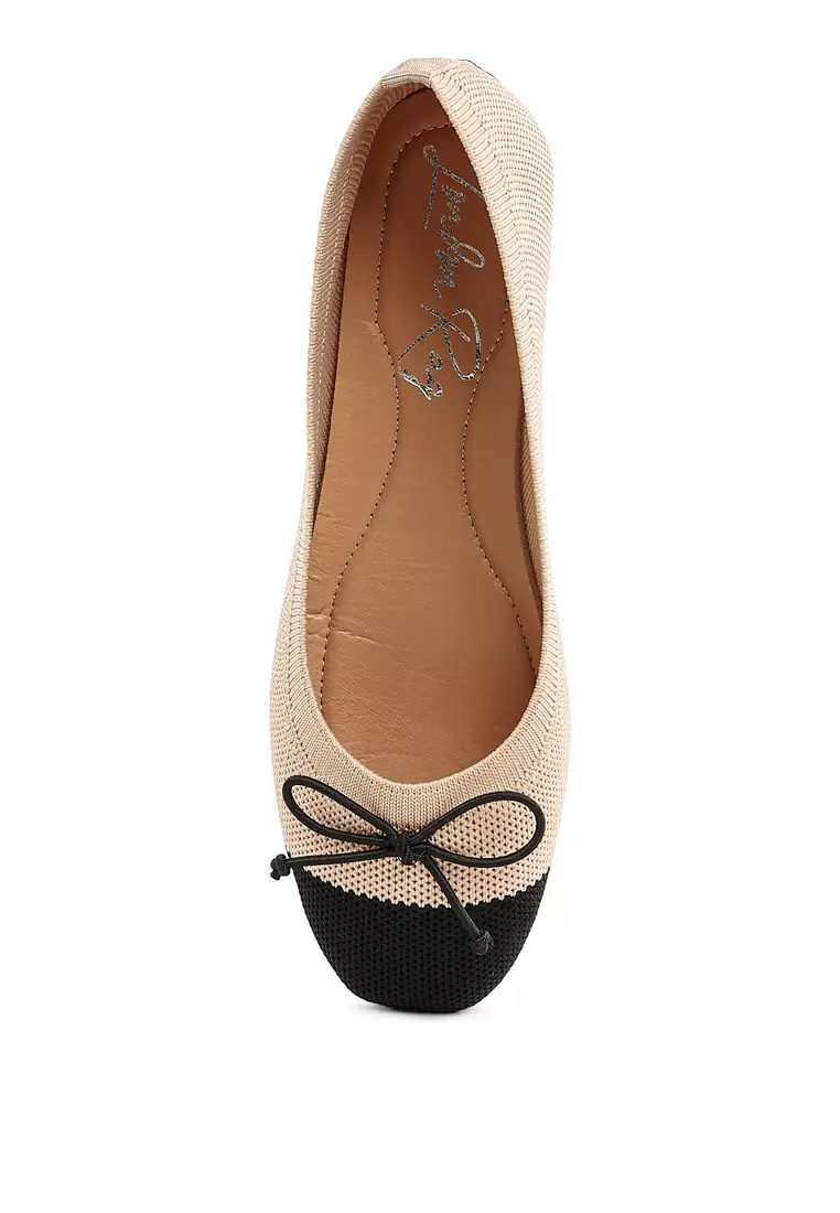 Balerina Dua Warna dalam Warna Beige/Hitam