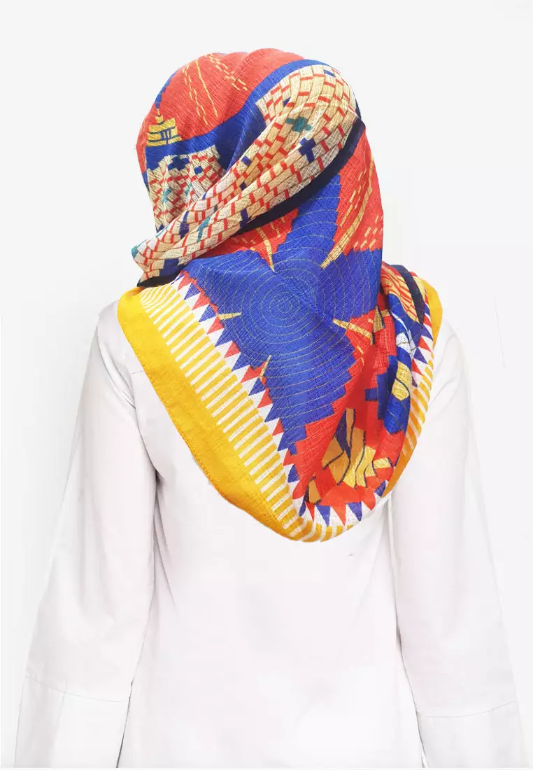 Labyrinth Hijab Pashmina Yellow