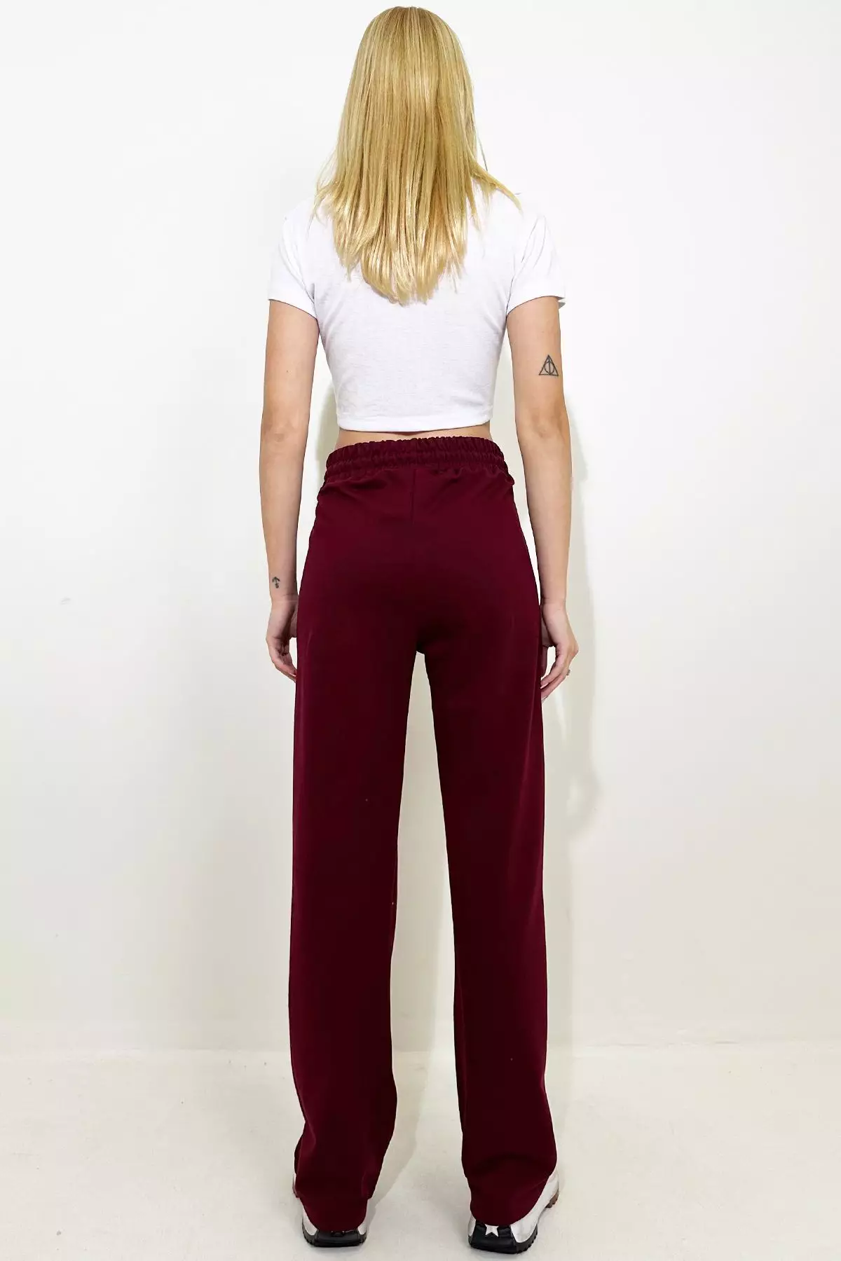 Bordeaux Plain Regular Normal Waist Sweatpants