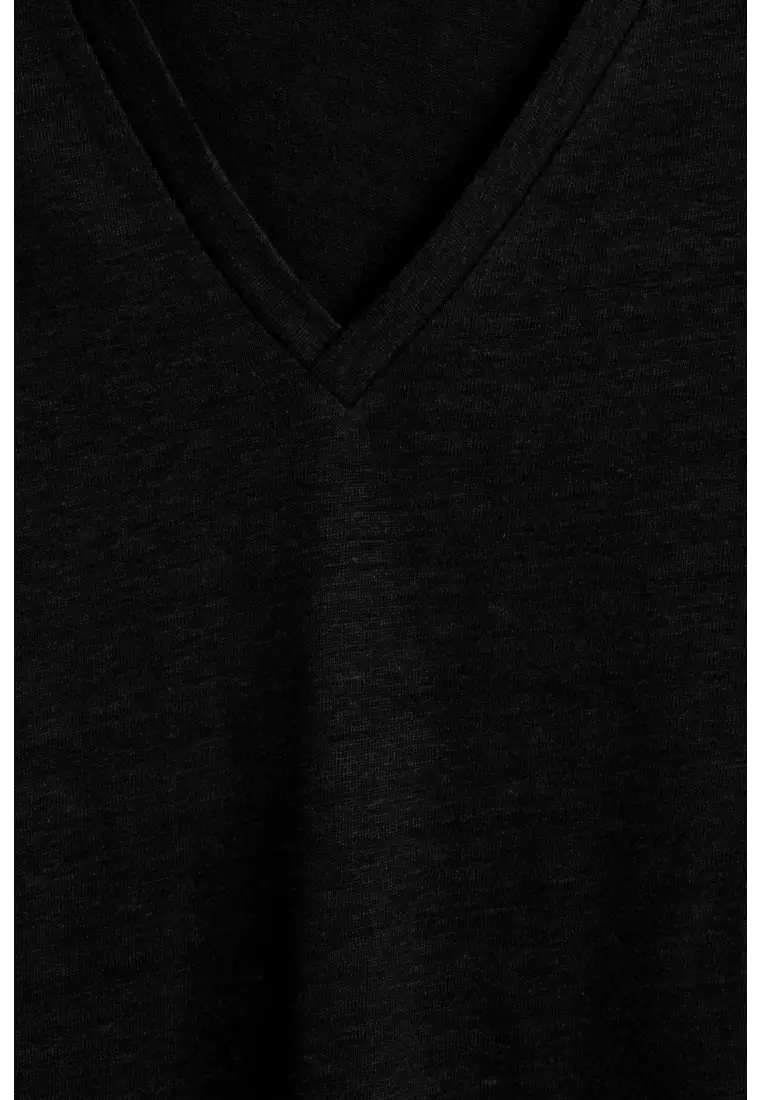 V-NECK LINEN T-SHIRT