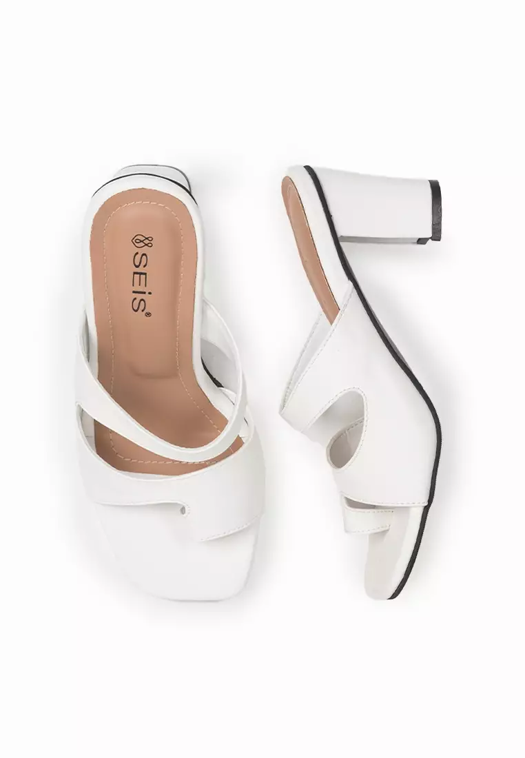 Seis Selen Sandal Heels Wanita 7 cm-WHITE