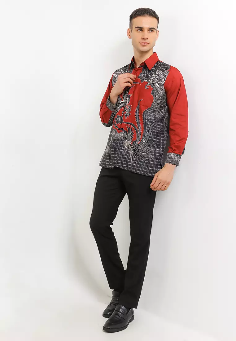 Rahwana Kemeja Batik Exclusive Premium Pria Casual Modern Lengan Panjang